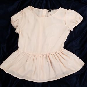 Forever 21 Medium Pink Peplum Top